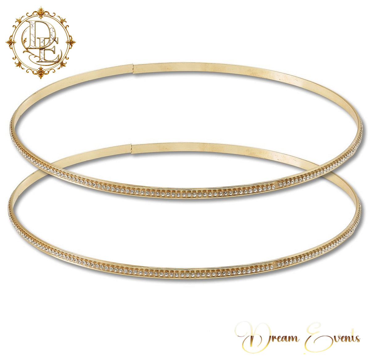 Χειροποίητα Στέφανα Γάμου – Golden Crystal Line - AA.2500