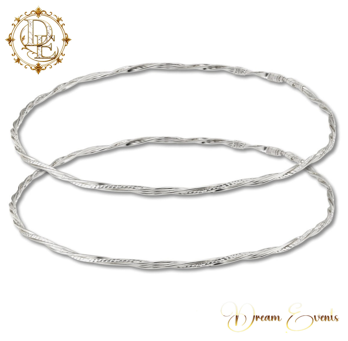 Χειροποίητα Ασημί Στέφανα Γάμου – Silver Harmony - AA.2641
