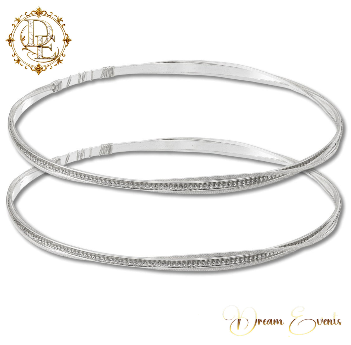 Χειροποίητα Ασημί Στέφανα Γάμου – Crystal Elegance - AA.2607