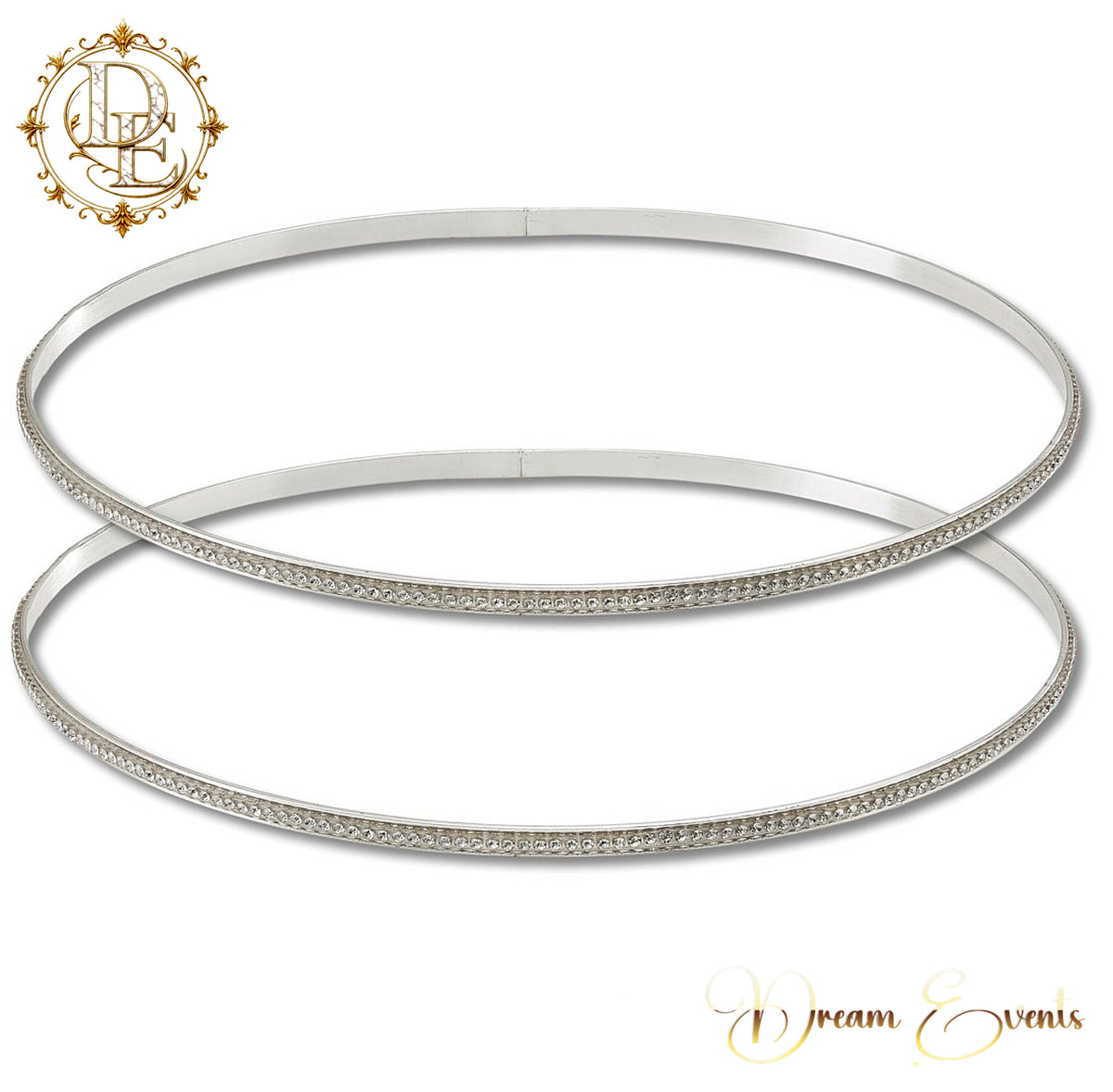 Χειροποίητα Ασημί Στέφανα Γάμου – Crystal Line - AA.2501