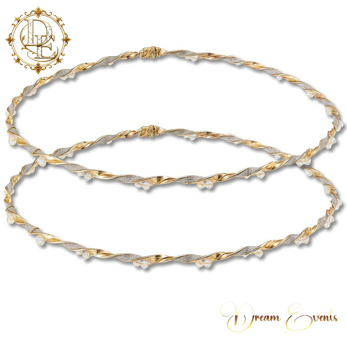 Χειροποίητα Στέφανα Γάμου – Golden Crystal Shine - AA.2617