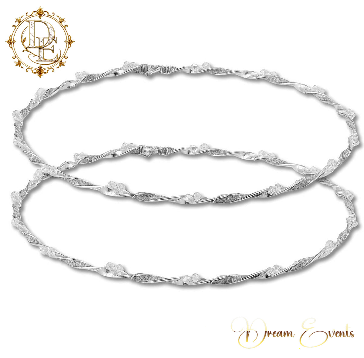 Χειροποίητα Ασημί Στέφανα Γάμου – Crystal Shine - AA.2616