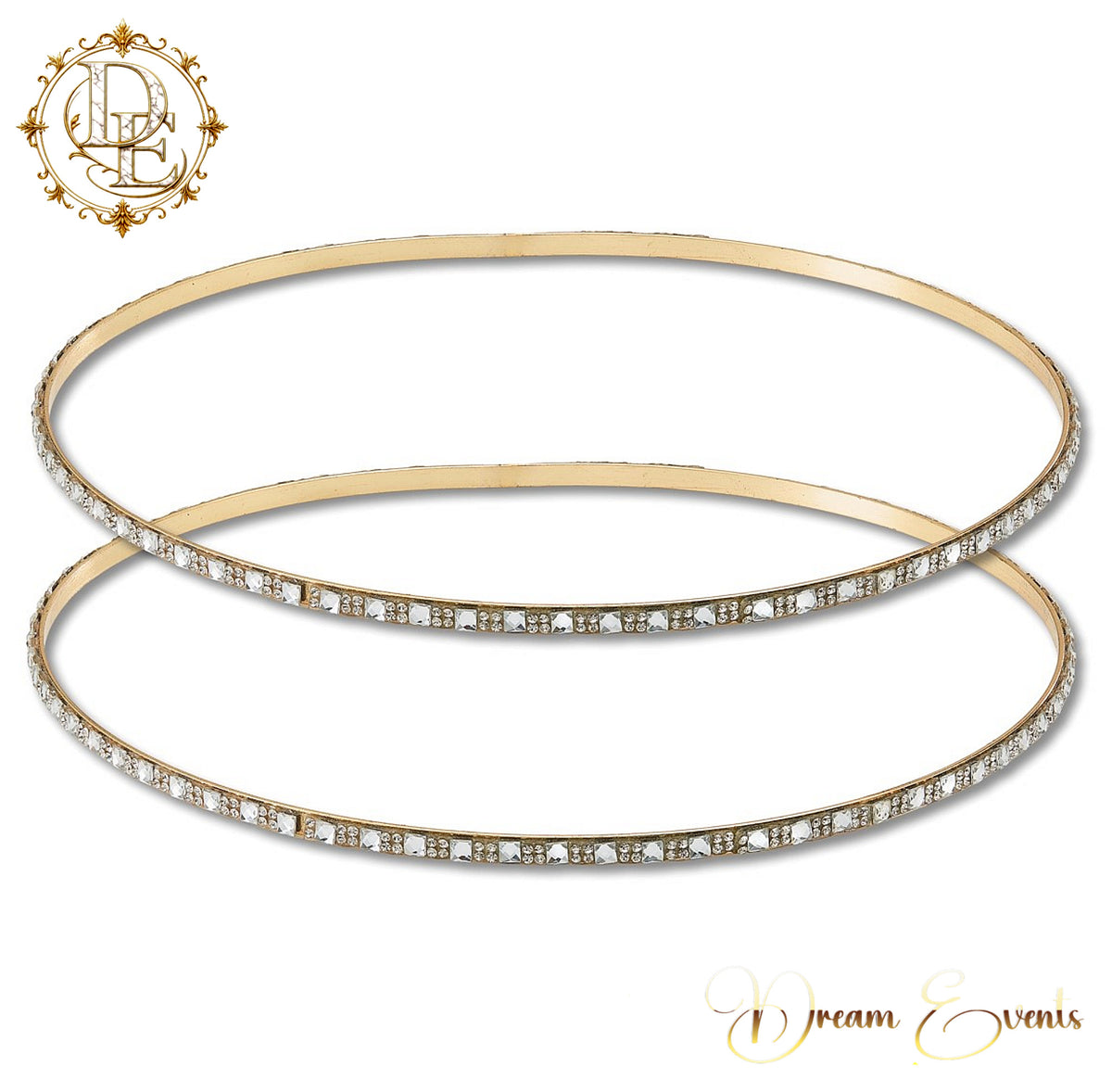 Χειροποίητα Χρυσά Στέφανα Γάμου – Crystal Glamour - AA.2457