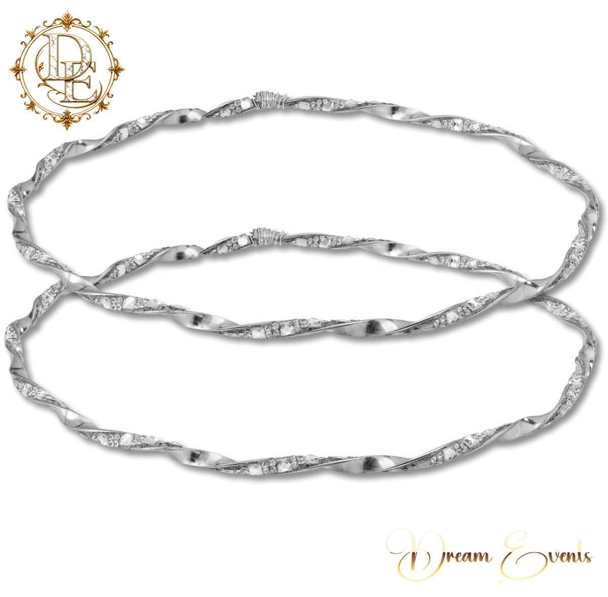 Χειροποίητα Ασημί Στέφανα Γάμου – Silver Twist - AA.2450