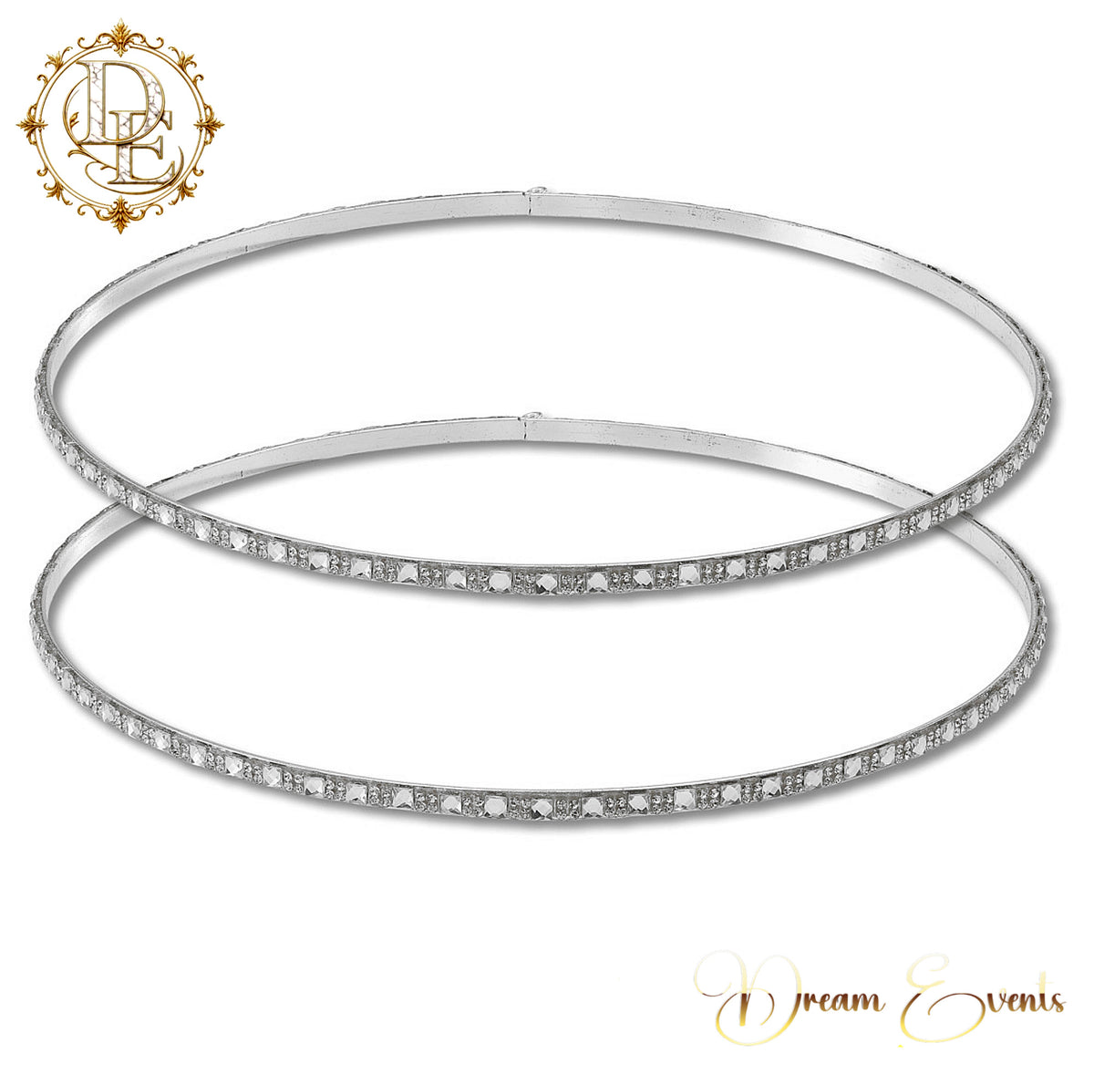 Χειροποίητα Ασημί Στέφανα Γάμου – Silver Crystal Glamour - AA.2456